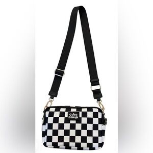 Black and White Checkered Crossbody Bag